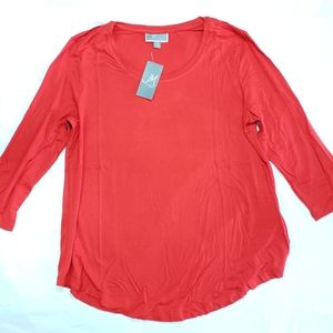 JM Collection Scoop Neck Top